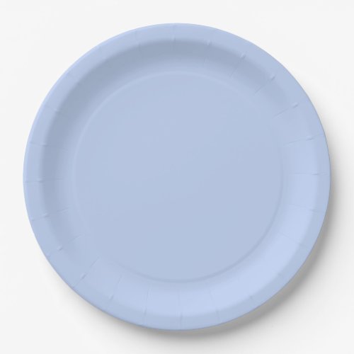 Solid color plain periwinkle light blue paper plates