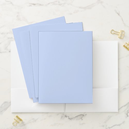 Solid color plain periwinkle light blue pocket folder