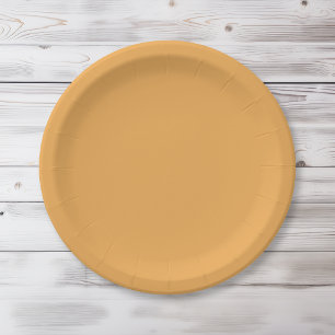 Solid color plain Pollen Yellow Paper Plates