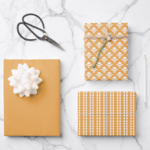 Solid color plain Pollen Yellow Wrapping Paper Sheets