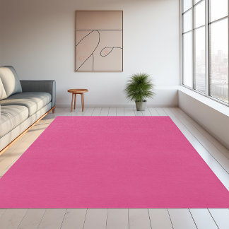 Solid color plain raspberry bright pink rug