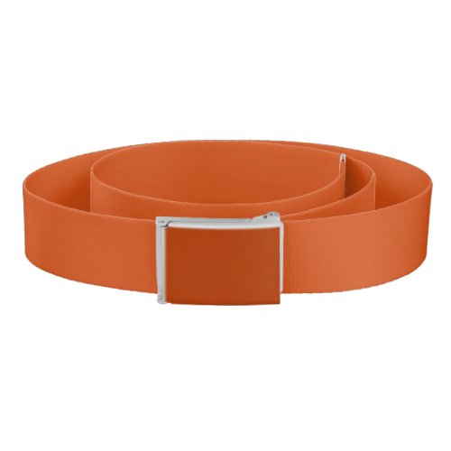 Solid color plain rusty burnt orange belt