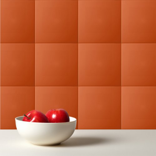 Solid color plain rusty burnt orange ceramic tile