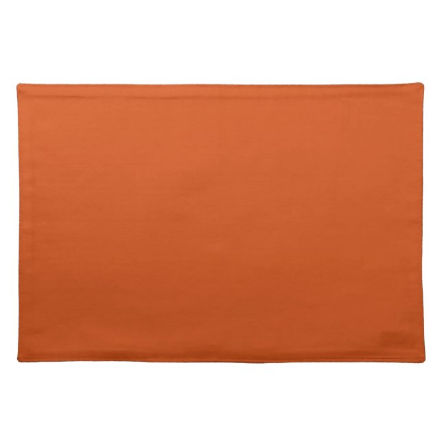 Solid color plain rusty burnt orange cloth placemat (Front)