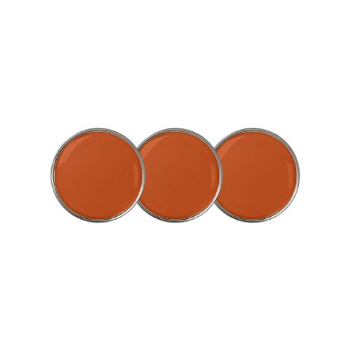 Solid color plain rusty burnt orange golf ball marker