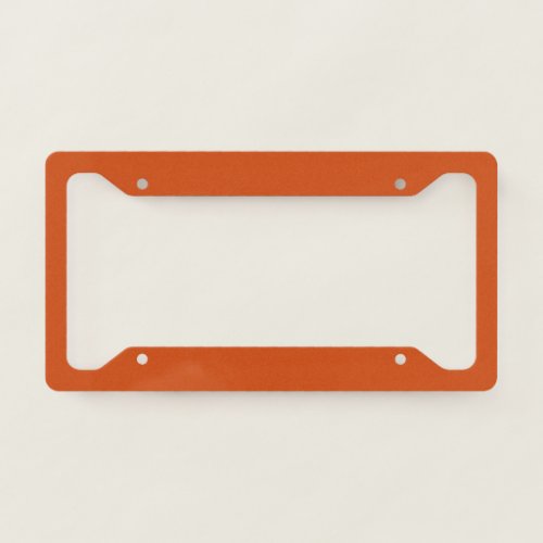 Solid color plain rusty burnt orange license plate frame