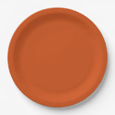 Solid color plain rusty burnt orange paper plates Zazzle