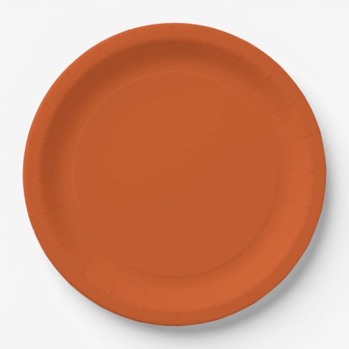 Solid color plain rusty burnt orange paper plates