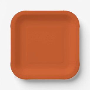 Solid color plain rusty burnt orange paper plates