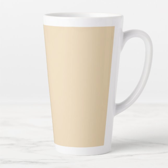Solid color plain sand beige dutch white latte mug (Right)