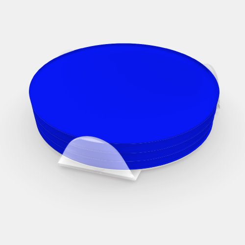 Solid color plain sapphire bright blue coaster set