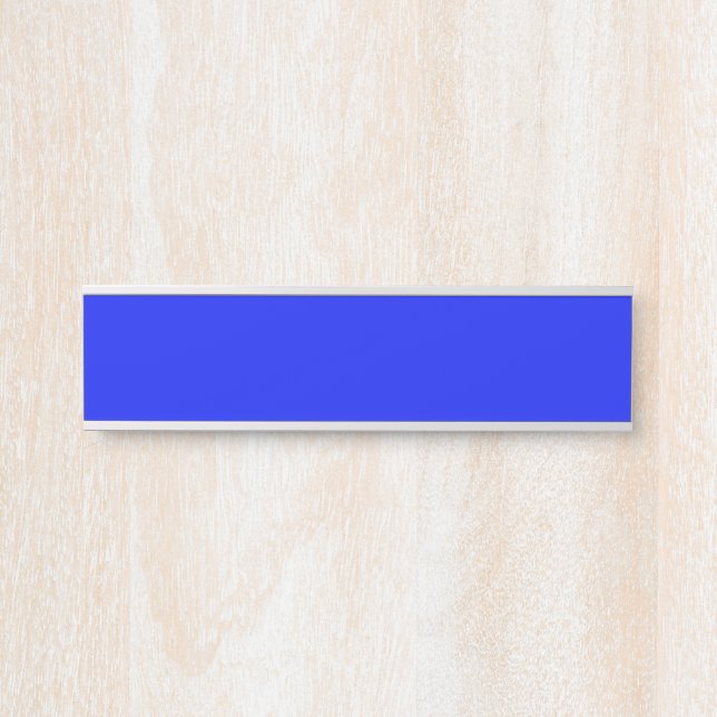 Solid color plain sapphire bright blue door sign (Front)
