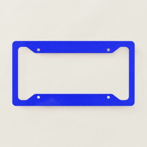 Solid color plain sapphire bright blue license plate frame