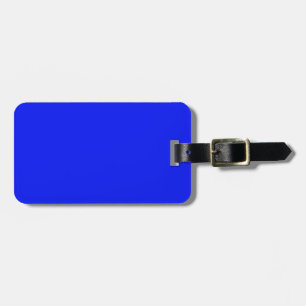 Solid color plain sapphire bright blue luggage tag