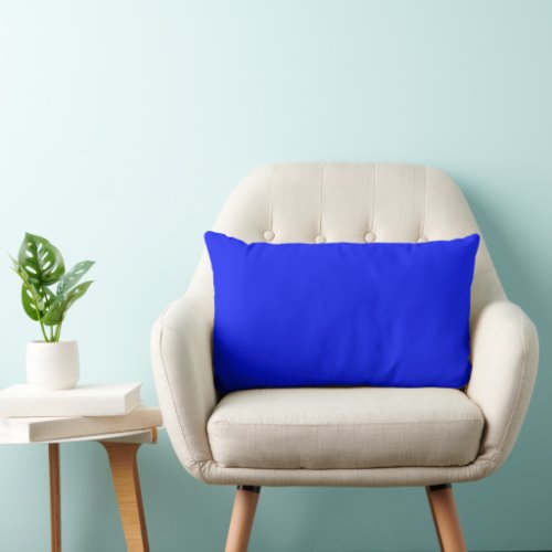 Solid color plain sapphire bright blue lumbar pillow