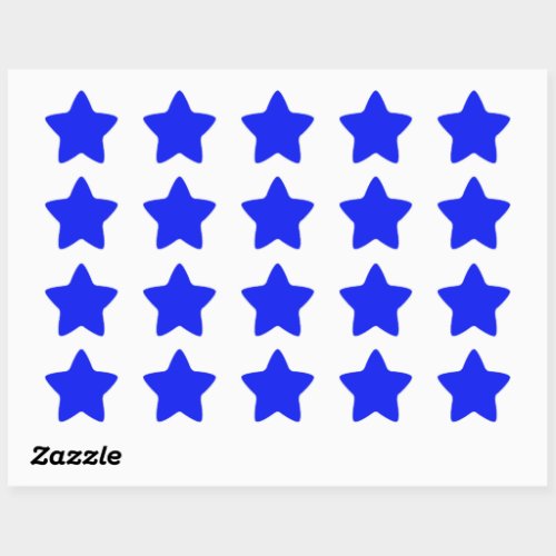 Solid color plain sapphire bright blue star sticker