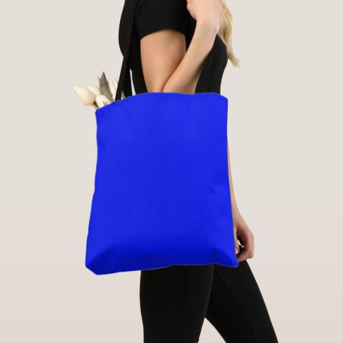 Solid color plain sapphire bright blue tote bag