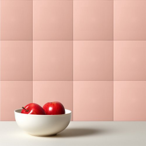 Solid color plain simple delicate Tropical Peach Ceramic Tile