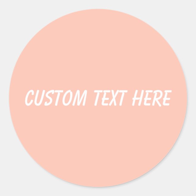 Solid color plain simple delicate Tropical Peach Classic Round Sticker (Front)