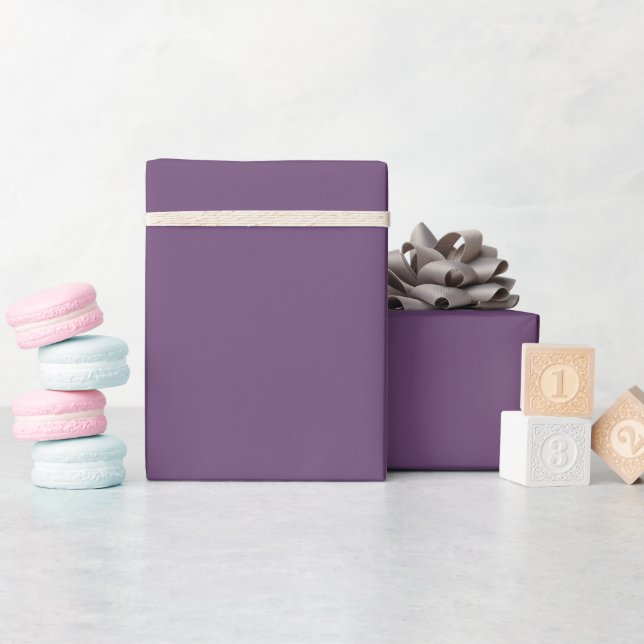 Solid color plain Spiced Plum purple Wrapping Paper (Baby Shower)