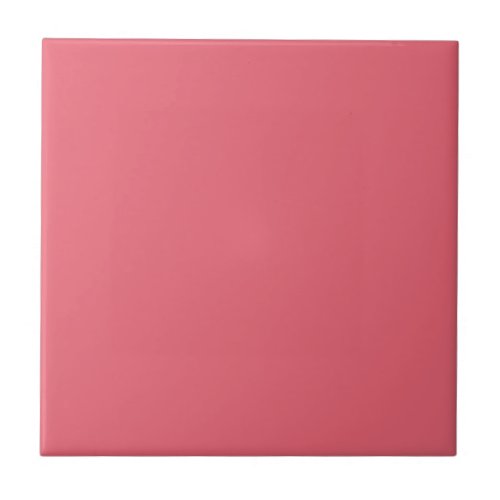 Solid color plain Sun Kissed Coral pink Ceramic Tile