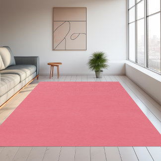 Solid color plain Sun Kissed Coral pink Rug