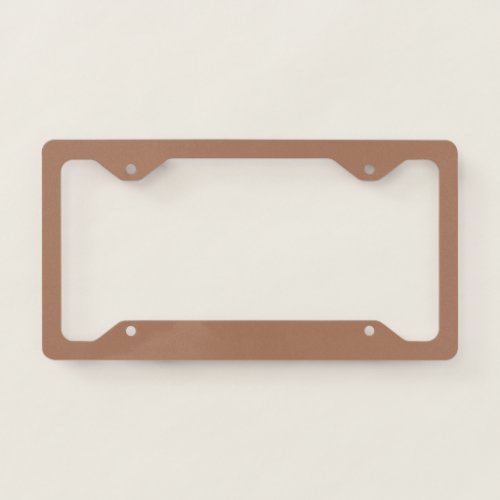 Solid color plain tan toasted almond license plate frame