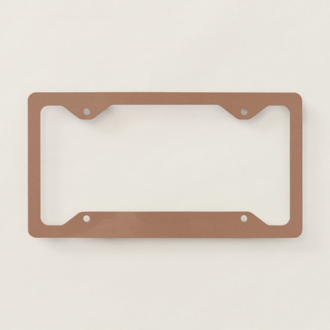Solid color plain tan toasted almond license plate frame (Front)