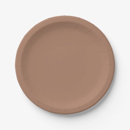 Solid color plain tan toasted almond paper plates