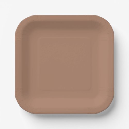 Solid color plain tan toasted almond paper plates