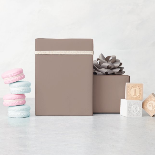Solid color plain taupe brown Hot Cocoa Wrapping Paper (Baby Shower)