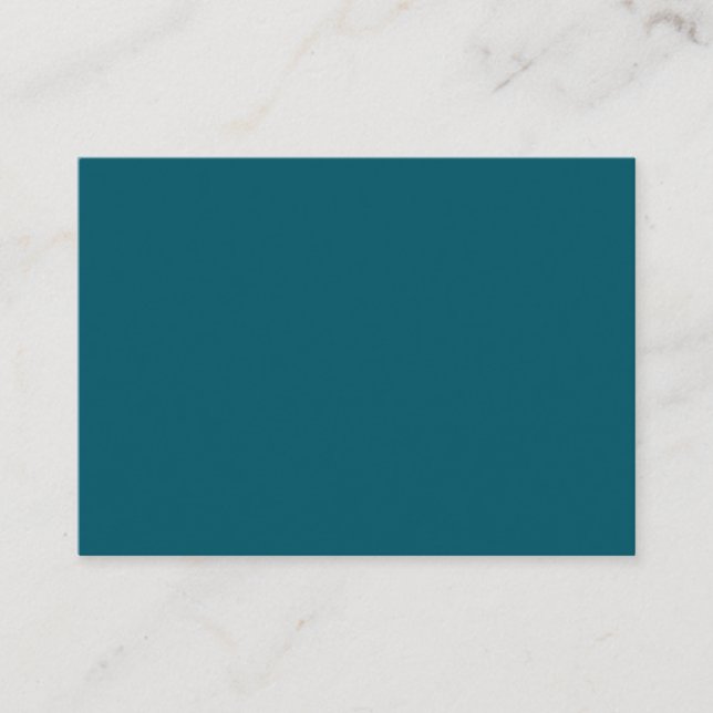 Solid color plain teal peacock advice card (Front)
