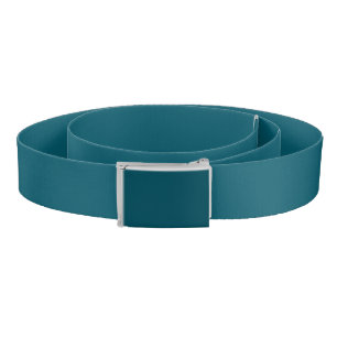 Solid color plain teal peacock belt