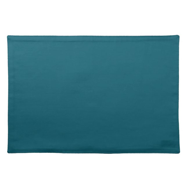 Solid color plain teal peacock cloth placemat (Front)