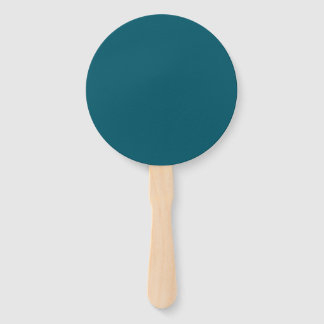 Solid color plain teal peacock hand fan