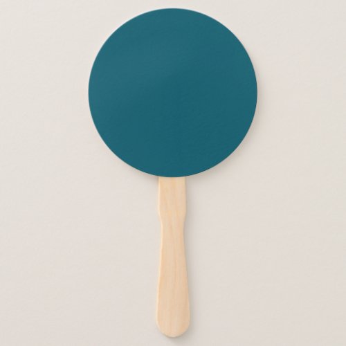 Solid color plain teal peacock hand fan