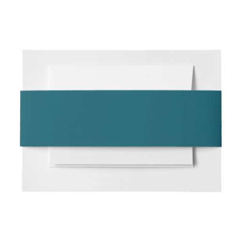 Solid color plain teal peacock invitation belly band