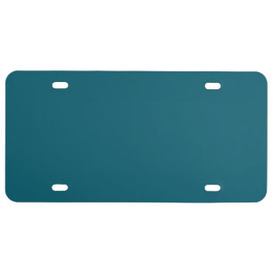 Solid color plain teal peacock license plate
