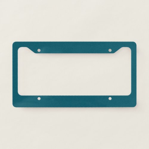 Solid color plain teal peacock license plate frame