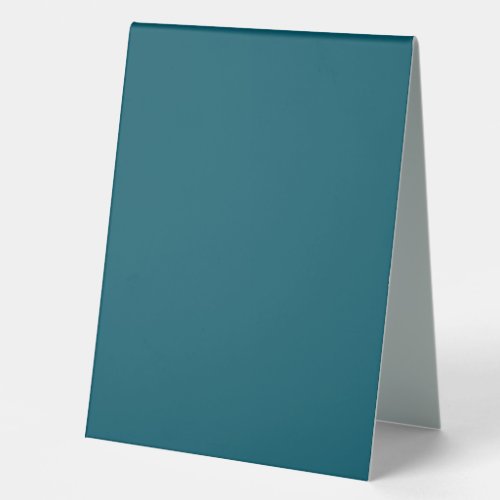 Solid color plain teal peacock table tent sign