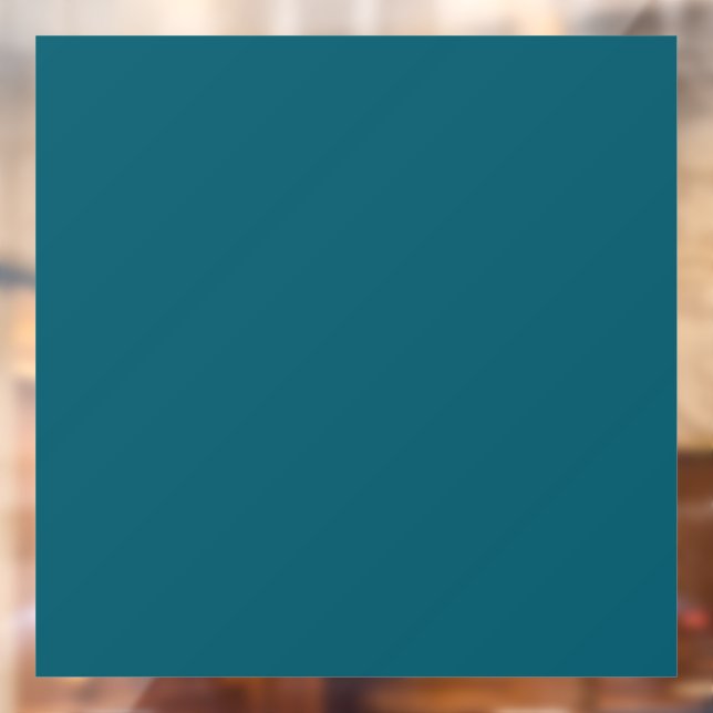 Solid color plain teal peacock window cling (Sheet 2)