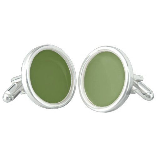 Solid color plain thyme sage green  cufflinks