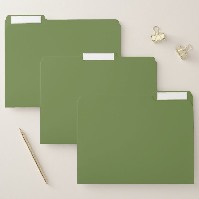 Solid color plain thyme sage green  file folder (Set)