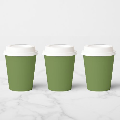 Solid color plain thyme sage green  paper cups
