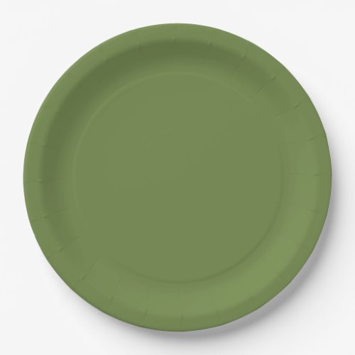 Solid color plain thyme sage green  paper plates
