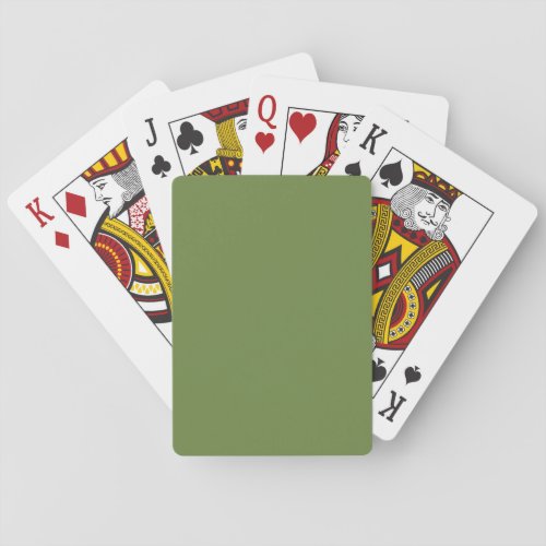 Solid color plain thyme sage green  playing cards