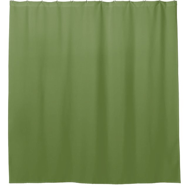 Solid color plain thyme sage green  shower curtain (Front)
