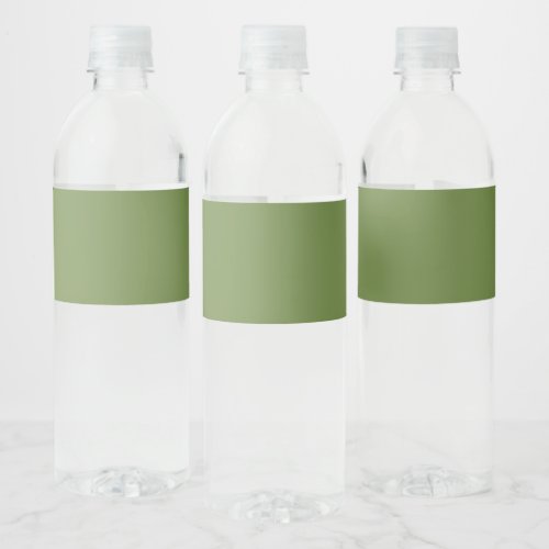 Solid color plain thyme sage green  water bottle label