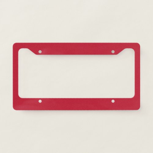 Solid color plain true red license plate frame