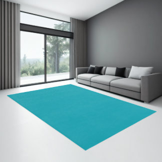 Solid color plain turquoise Blue bird Rug